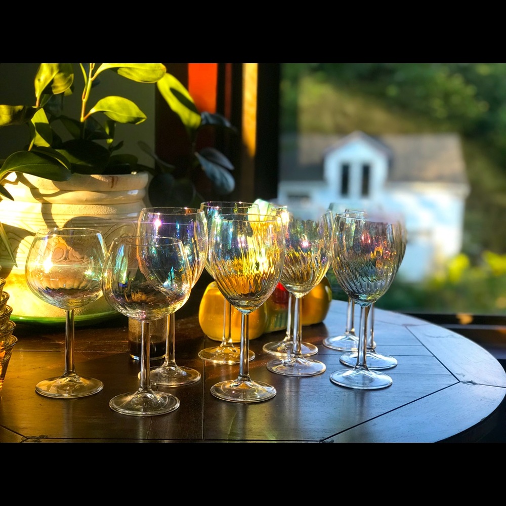 Vintage French rainbow wine glasses 🍷 🌈✨